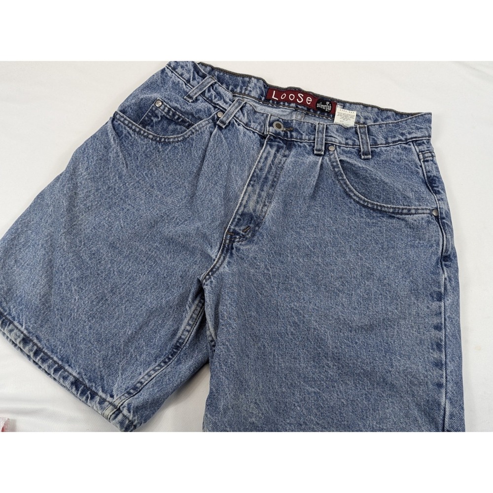 Levis Silvertab Jorts Loose Blue Mens 34x8 Denim Shorts USA Vintage 90s Skater